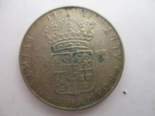 SWEDEN  1 KRONEN GUSTAF -  1967 COIN