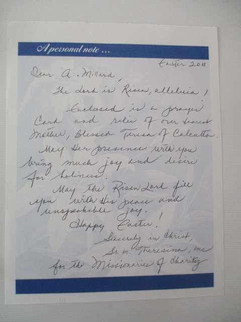 AUTOGRAPHED SIGNED / MOTHER THERESA AND DE LAI LAMA LOT PLEASE SEE BELOW