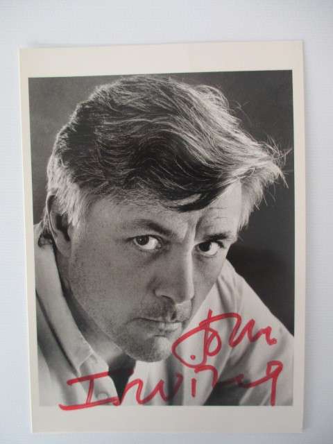 AUTOGRAPHED SIGNED - JOHN IRVING - PHOTO AND BOOK PLATE  AUTHOR
