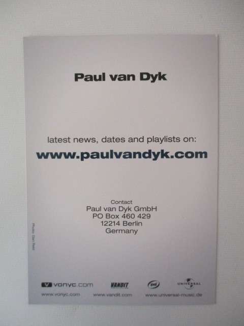 AUTOGRAPHED / SIGNED - PAUL VAN DYK - GERMAN DJ - HOUSE MUSIC