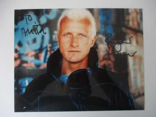 AUTOGRAPHED / SIGNED - RUTGER HAUER - BLADE RUNNER  - LADY HAWK  A4 SIZE
