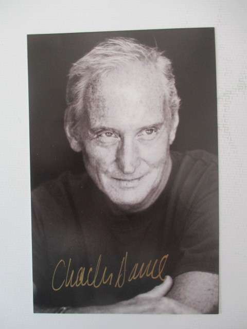 AUTOGRAPHED / SIGNED - CHARLES DANCE  - GAME OF THRONES APP POST CARD SIZE