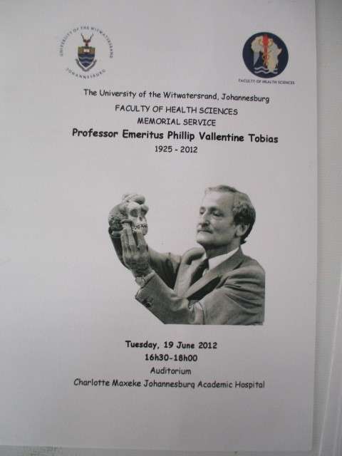 AUTOGRAPHED / SIGNED - PROFESSOR EMERTIUS PHILLIP VALLENTINE TOBIAS 1925-2012 SEE MORE
