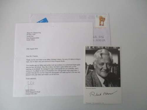 AUTOGRAPHED / SIGNED - RICHARD ADAMS - AUTHOR