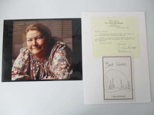 AUTOGRAPHED / SIGNED - DR. COLLEEN McCULLOUGH  AUTHOR A4 SIZE