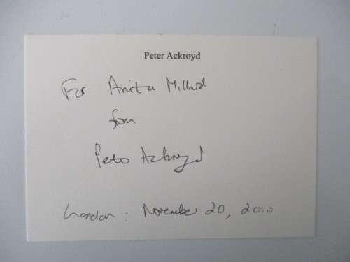 AUTOGRAPHED / SIGNED - PETER ACKROYD - AUTHOR