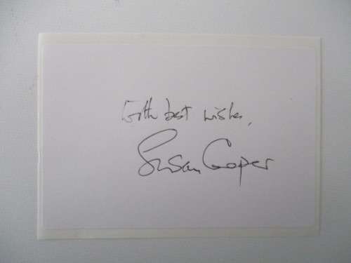 AUTOGRAPHED / SIGNED - SUSAN COOPER - AUTHOR
