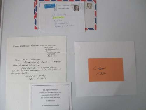 SIGNED / AUTOGRAPHED CLASSIC AUTHOR CATHERINE COOKSON DAME BOOK  PLATE
