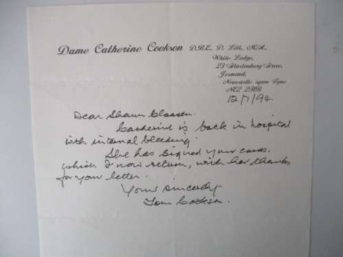SIGNED / AUTOGRAPHED CLASSIC AUTHOR CATHERINE COOKSON DAME BOOK  PLATE