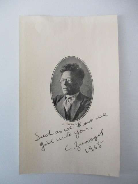 AUTOGRAPHED / SIGNED - C. ZIERVOGEL 1955 SOUTH AFRICAN AUTHOR
