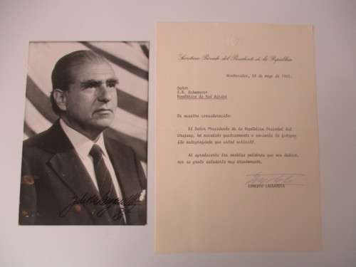 AUTOGRAPHED / SIGNED - PRESIDENT URUGUAY JULIO MARIA SANGUINETTI