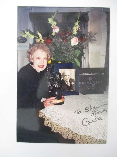 AUTOGRAPHED / SIGNED - CARLA LAEMMLE CARD AND SIGNED PHOTOGRAPH