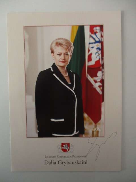 AUTOGRAPHED / SIGNED - FORMER PRESIDENT OF LITHUANIA - DALIA GRYBAUSKAITE