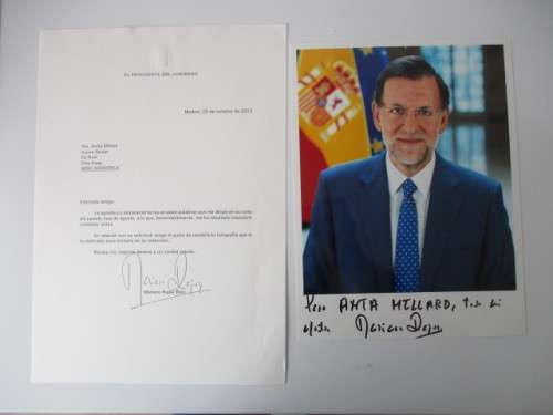 AUTOGRAPHED / SIGNED - MARIANO RAJOY BREY FORMER PRIME MINISTER OF SPAIN AND LETTER