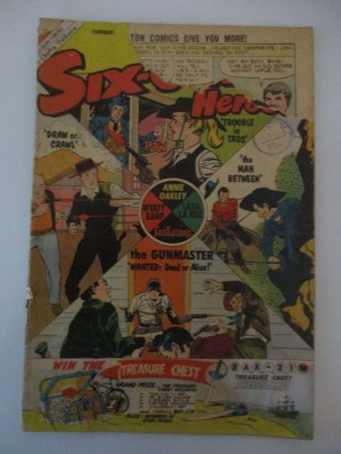 CHARLTON COMICS -  SIX-GUN HEROES  VOL. 4 NO. 61  1961  TOP BIT OF COVER OFF PLUS FREE DENNIS COMIC