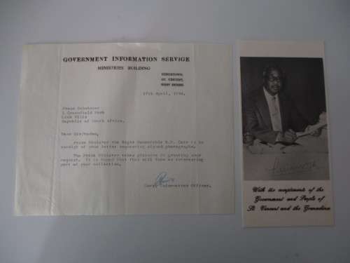 PRINTED AUTOGRAPH EBAY  - MILTON CATO PRIME MINISTER OF  WEST INDIES