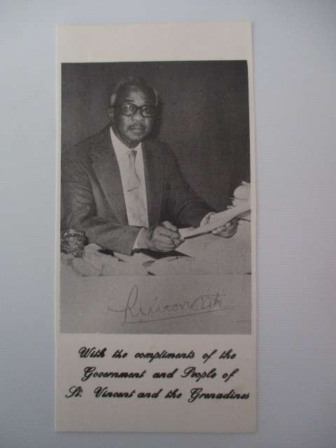 PRINTED AUTOGRAPH EBAY  - MILTON CATO PRIME MINISTER OF  WEST INDIES