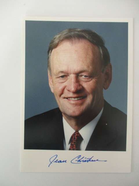 AUTOGRAPHED / SIGNED - JEAN CHRETIEN 20TH PRIME MINISTER OF CANADA