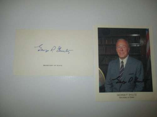 AUTOGRAPHED / SIGNED - GEORGE P. SHULTZ SECRETARY OF STATE