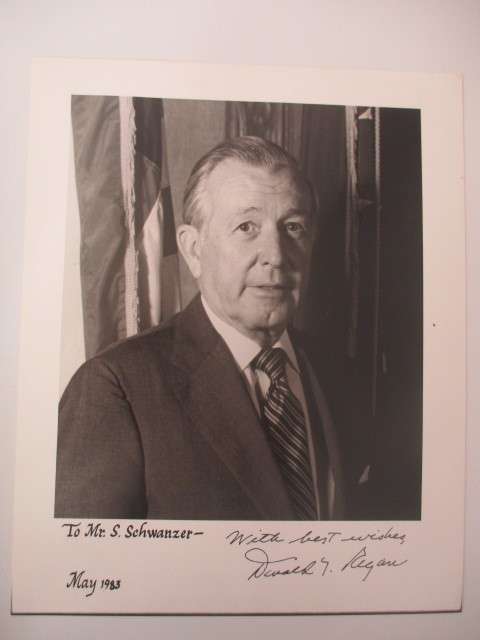 AUTOGRAPHED / SIGNED - DONALD T. REGAN SECRETARY OF THE TREASURY USA