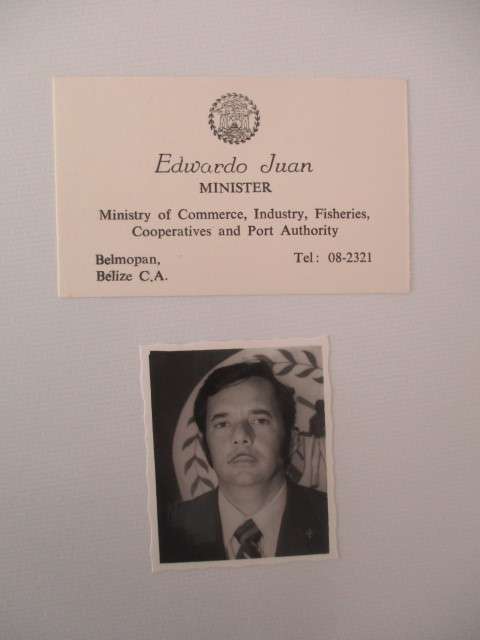 AUTOGRAPHED / SIGNED - EDUARDO JUAN POLITICAN OF BELIZE  1985 AND LETTER