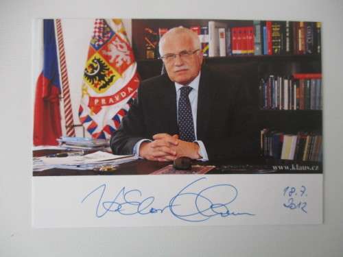 AUTOGRAPHED / SIGNED - VACLAV KLAUS - CZECH PRESIDENT  2012