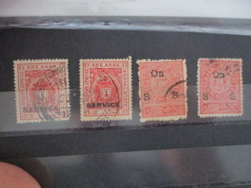 INDIA  INDIAN FEUDATORY STAMPS OVER PRINTS