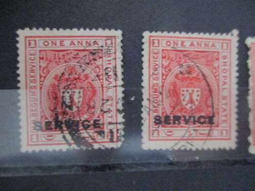 INDIA  INDIAN FEUDATORY STAMPS OVER PRINTS