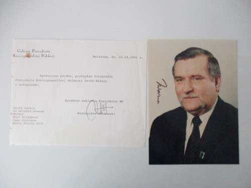 PRINTED AUTOGRAPH? LECH WALESA FORMER PRESIDENT OF POLAND AND NOBEL PRIZE WINNER