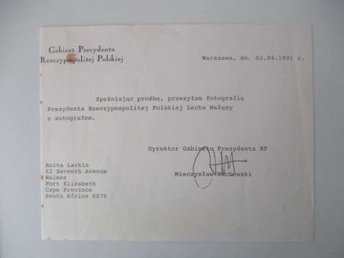 PRINTED AUTOGRAPH? LECH WALESA FORMER PRESIDENT OF POLAND AND NOBEL PRIZE WINNER