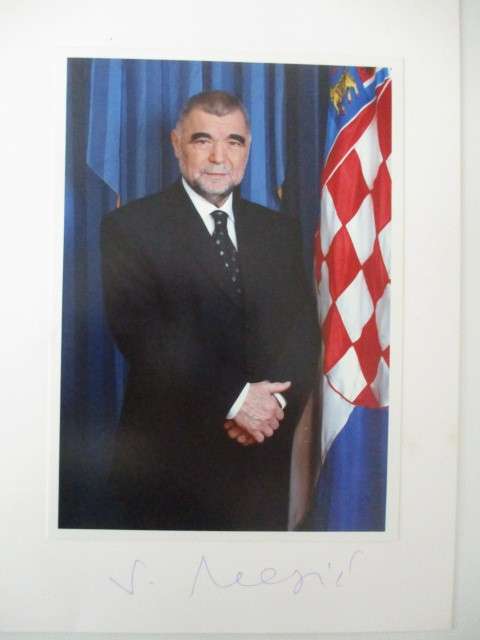 AUTOGRAPHED / SIGNED -  STJEPAN MESIC FORMER PRESIDENT OF CROATIA