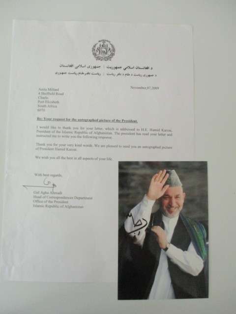 AUTOGRAPHED / SIGNED - FORMER PRESIDENT OF AFGHANISTAN - HAMID KARZAI