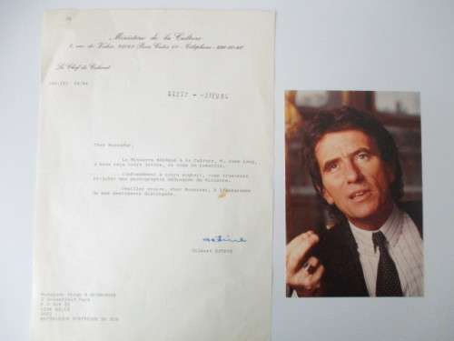AUTOGRAPHED / SIGNED - JACK LANG FRENCH POLITICIAN