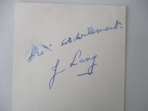 AUTOGRAPHED / SIGNED - JACK LANG FRENCH POLITICIAN