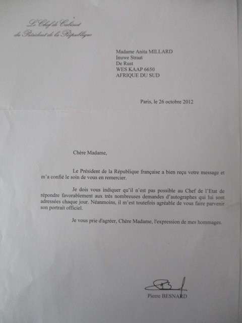 PRINTED AUTOGRAPH -FRANCOIS HOLLANDE FORMER PREMIER OF FRANCE