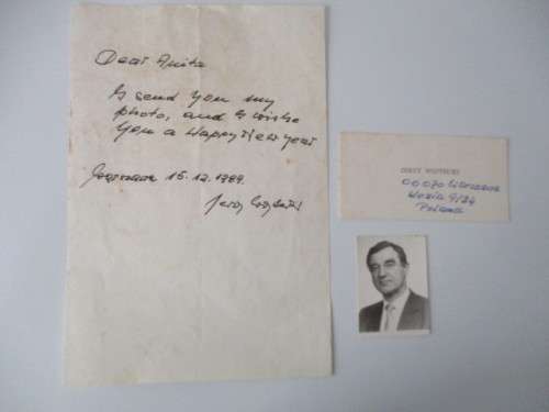AUTOGRAPHED / SIGNED - JERZY WOJTECKI POLISH POLITICIAN  1989