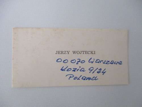AUTOGRAPHED / SIGNED - JERZY WOJTECKI POLISH POLITICIAN  1989