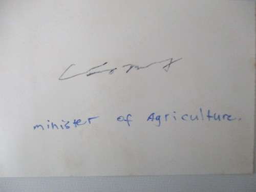 AUTOGRAPHED / SIGNED - HAN CHANGFU MINISTER OF AGRICULTURE CHINA