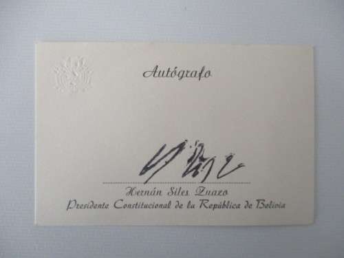 AUTOGRAPHED / SIGNED - FORMER PRESIDENTS OF BOLIVIA X 2
