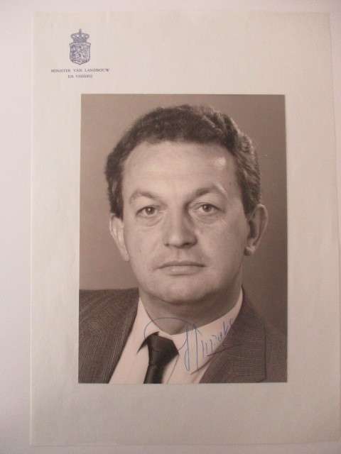 AUTOGRAPHED / SIGNED - MINISTER OF FISHERIES NETHERLANDS