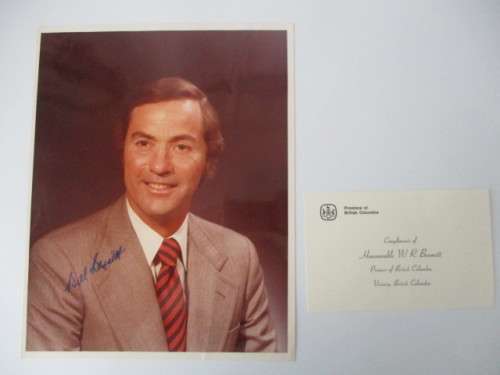 AUTOGRAPHED / SIGNED - W.R. BENNETT PREMIER OF BRITISH COLUMBIA