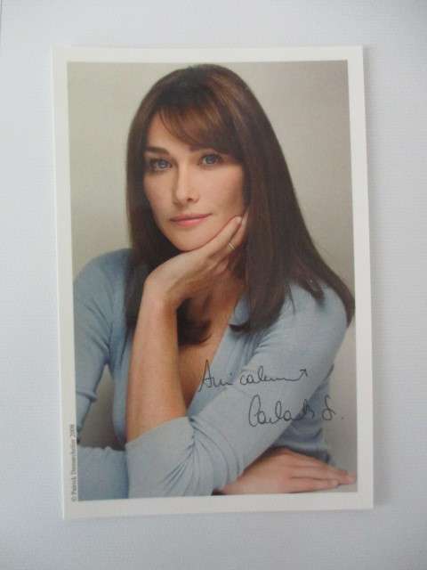 PRINTED AUTOGRAPH FRENCH SINGER SONG WRITER  - BRUNI-SARKOZY