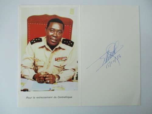 AUTOGRAPHED / SIGNED - GEN. ANDRE KOLINGBA CENTRAL AFRICAN PRESIDENT 1984