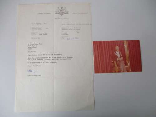 AUTOGRAPHED / SIGNED - DR . CEDRIC PHATUDI  - PRESIDENT OF LEBOWA 1984