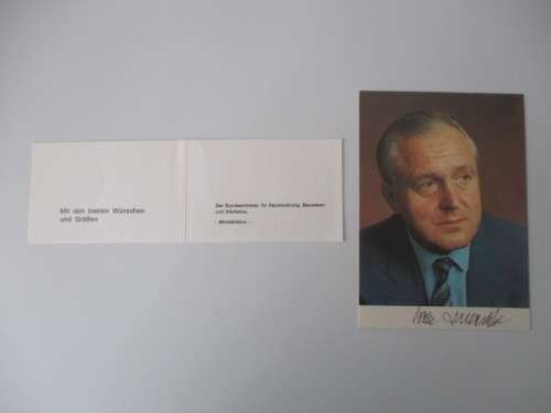 AUTOGRAPHED / SIGNED - DR. OSCAR SCHNEIDER GERMAN POLITICIAN