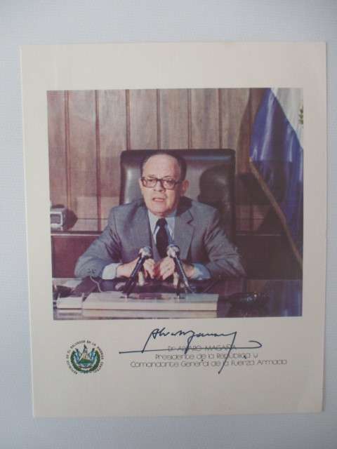AUTOGRAPHED / SIGNED - DR. ALVARO MAGANA PRESIDENT OF EL SALVADOR