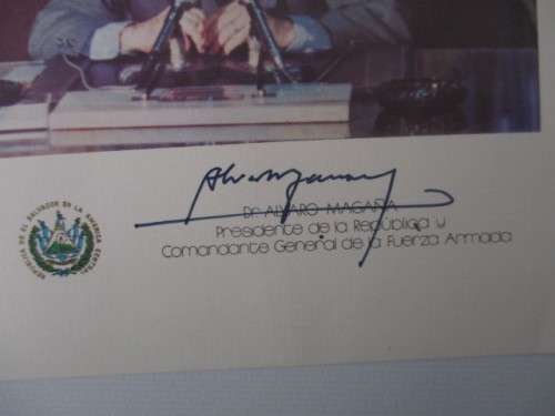 AUTOGRAPHED / SIGNED - DR. ALVARO MAGANA PRESIDENT OF EL SALVADOR