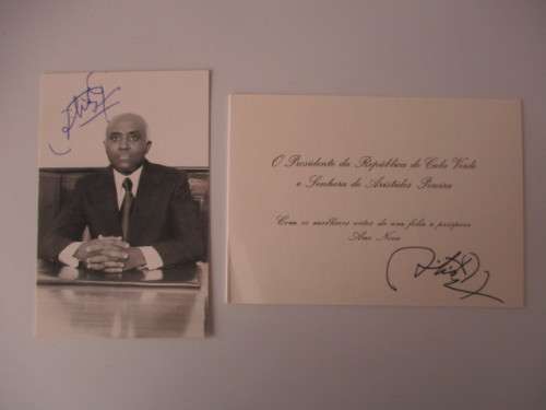 AUTOGRAPHED / SIGNED - PRIME MINISTER  ARISTIDES PEREIRA OF THE CAPE VERDEISLANDS