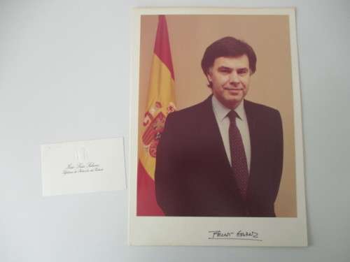 AUTOGRAPHED / SIGNED - FELIP GONZALEZ FORMER PRIME MINISTER OF SPAIN