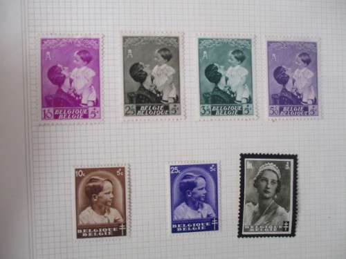 BELGIUM - QUEEN ASTRID MINT HINGED AND PRINCE BAUDOUIN